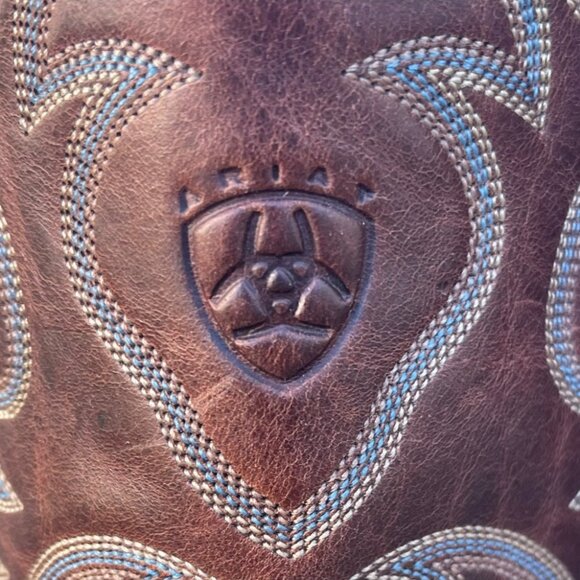 Ariat Men Western Cowboy Boots Size 12D Brown Leather Classic Ranch Rodeo Farm - Picture 6 of 16